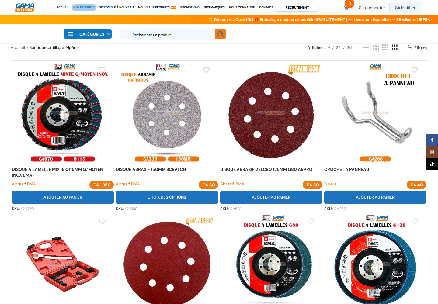 Real GAMA Outillage WooCommerce catalog